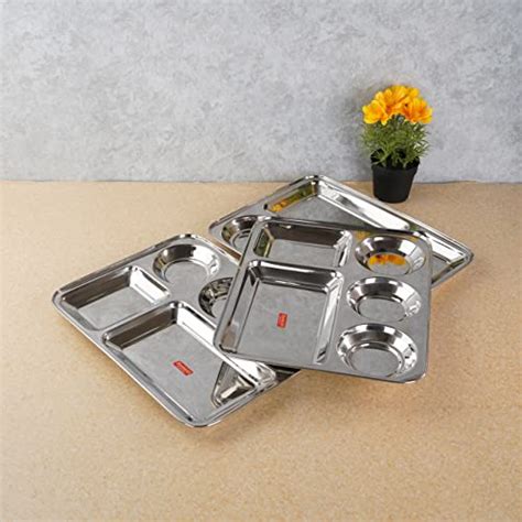 Sumeet Stainless Steel Rectangular 5 in 1 Compartment Lunch / Dinner P ...
