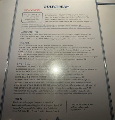 GULFSTREAM, Newport Beach - Menu, Prices & Restaurant Reviews - Tripadvisor