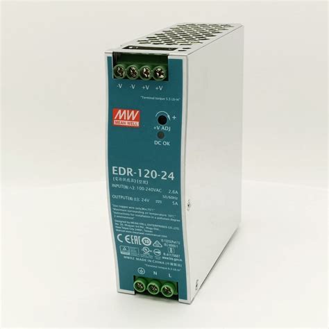 EDR-120-24 Mean Well 120W 24V 5A Fuente de alimentación conmutada ...