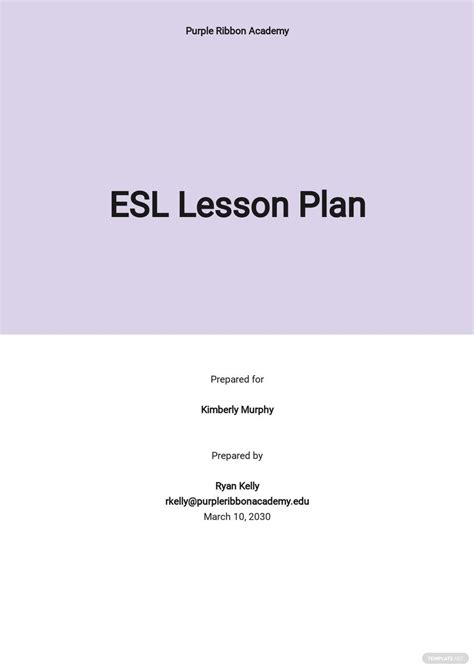 Image result for ESL Lesson Plan Template