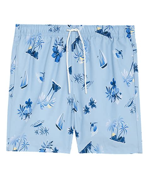 Buy Quick Dry Hawaiian Print Swim Shorts at Marks & Spencer