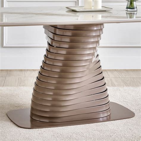 Buy Swirl Sintered Stone Top 6-Seater Dining Table - Beige from Home ...