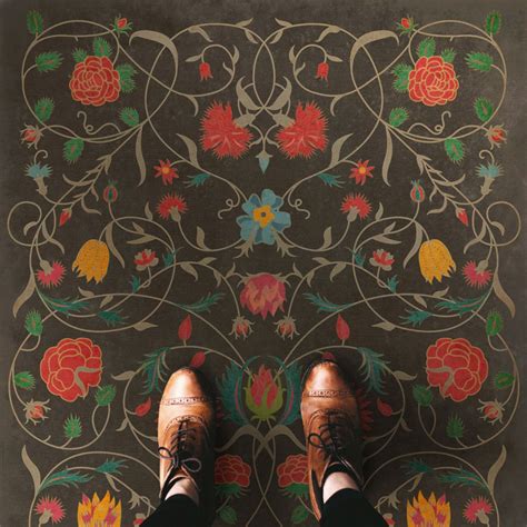 Vintage Vinyl - Floral - Susannah | Vintage vinyl flooring, Floor cloth ...
