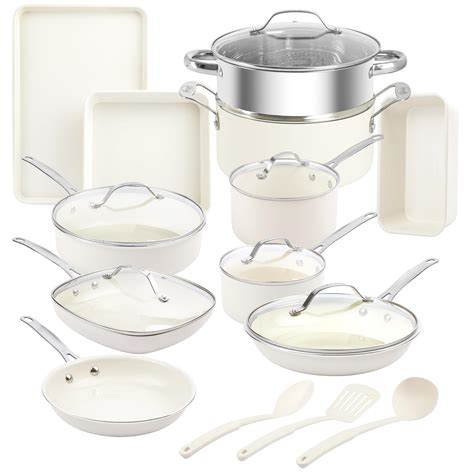 Gotham Steel 20 Pc Ceramic Pots and Pans Set Non Stick, Kitchen ...