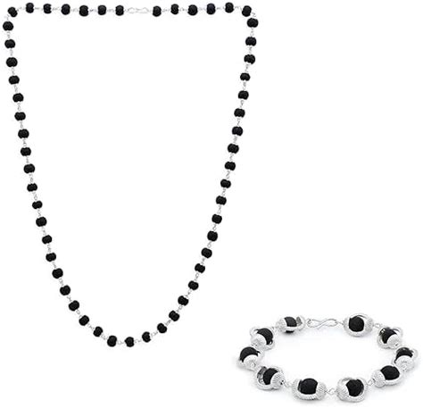 P R PRINTS Original Karungali Malai Silver Coated Cap Bracelet and 54 ...