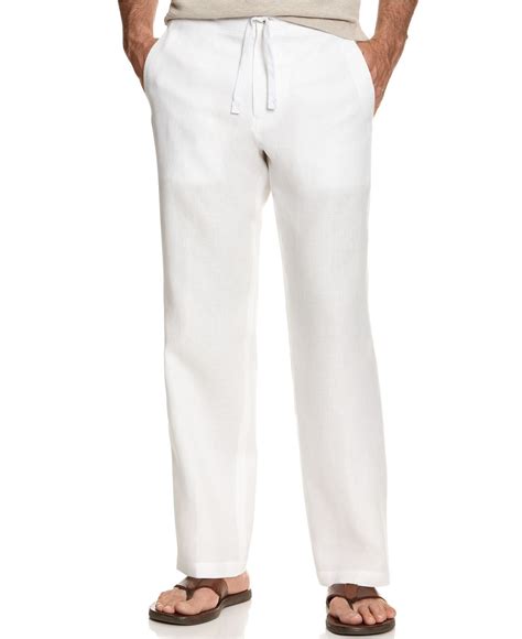 Tasso Elba Men's Drawstring Linen Pants, Created for Macy's - Macy's ...