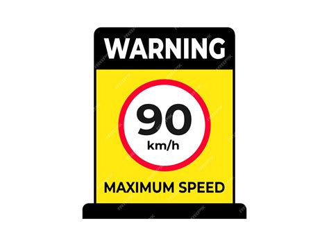 90 km per hour maximum speed limit traffic sign illustration | Premium Vector
