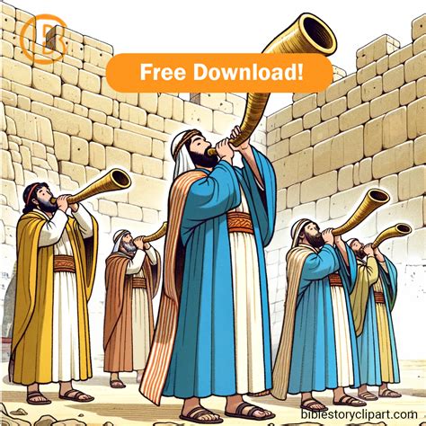 Joshua and the walls of Jericho Coloring Page - Bible Story Clipart