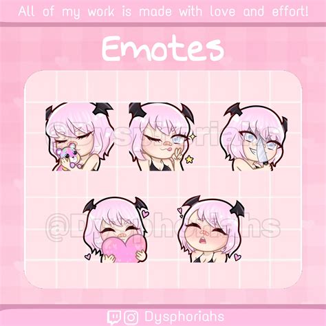 Kawaii Succubus Girl Emotes twitch/discord - Etsy Australia