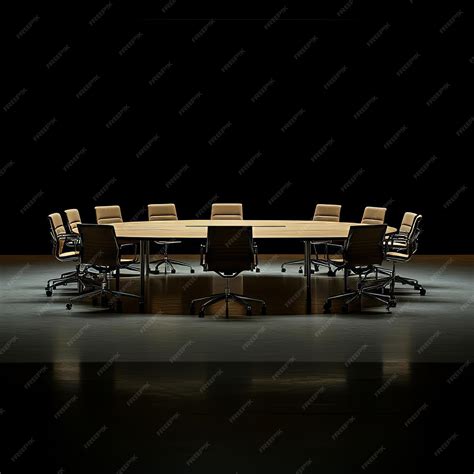 A conference room with a conference table and chairs in the middle ...