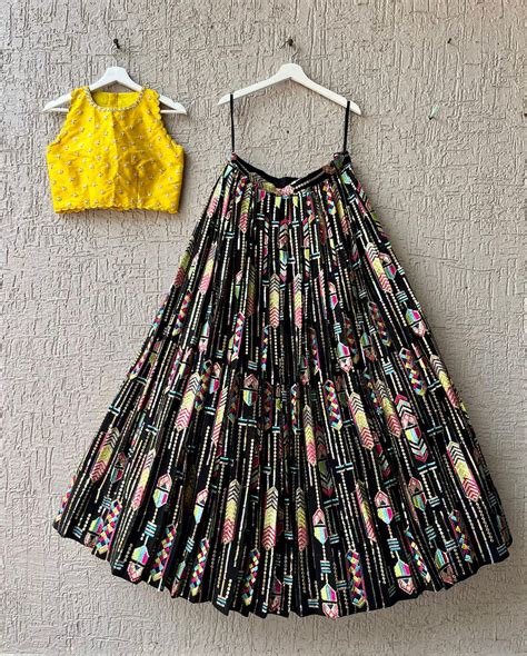 Yellow & Black Lehenga – myRiti