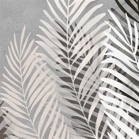 Beige and Grey Background Tropical Leaves Wallpaper | Life n Colors