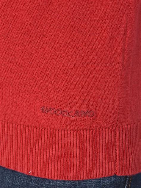 Tango Red v neck pullover sweater | WOODLAND