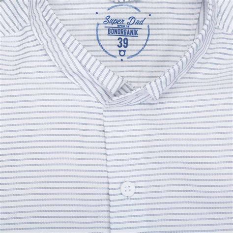 White Striped Mandarin Collar Dad & Son Shirt - Bonorganik