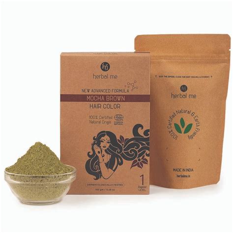 Buy HM Herbal Me Mocha Brown Natural Hair Color | CERTIFIED 100% ...