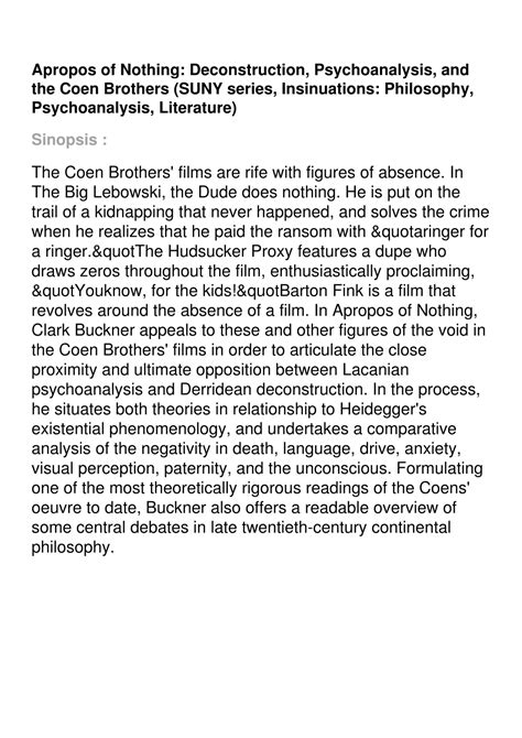 PPT - read⚡ Apropos of Nothing: Deconstruction, Psychoanalysis, and the ...