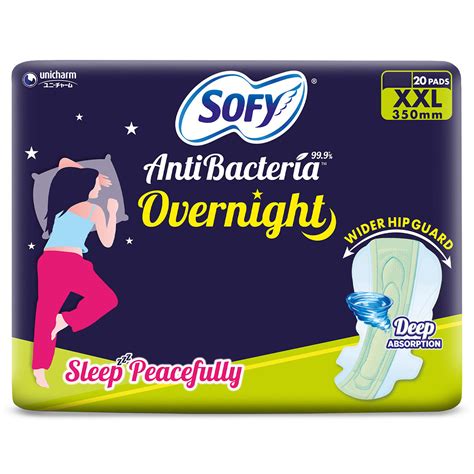 Buy Sofy Anti Bacteria Overnight Sanitary Pads XXL, 20 Count | 19 ...