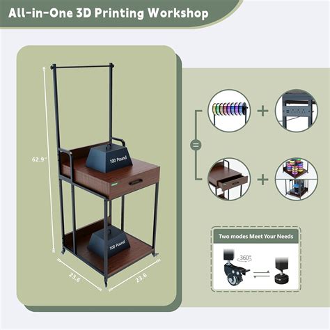 Poweruck PT2GO 3D Printer Table Stand with Filament Storage, India | Ubuy