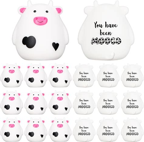 Amazon.com: Cholemy 50 Set Moo Moo Cows Mini Cute Rubber Cow Car Gift Bulk You Have Been Mooed ...