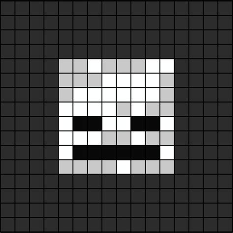 Skeleton (face) Pixel Art | Minecraft pixel art, Pixel art, Easy pixel art
