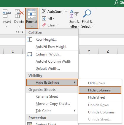 Image result for Excel Conditional Hide Columns