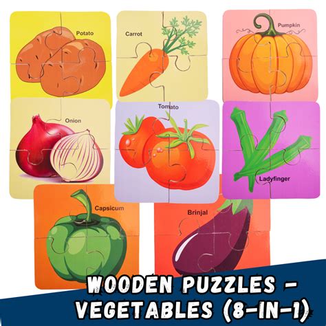 Wooden Vegetables Puzzle - Fun and Learning Game for Toddlers – toyjos