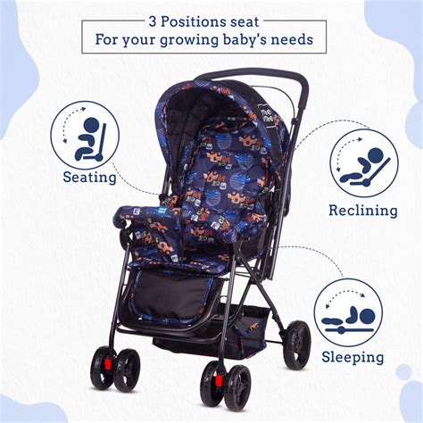Mee Mee Baby Pram with Adjustable Seating Positions and Reversible Han ...