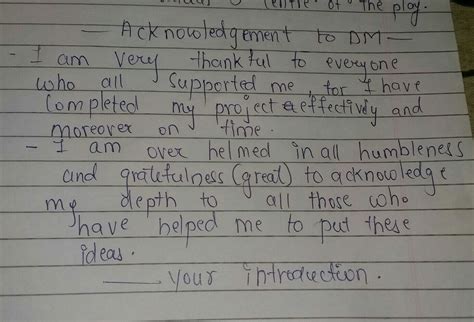 acknowledgemnt for disaster management project - Brainly.in