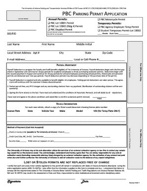 Fillable Online parking arizona PBC Permit Application COMBINED (2).pub ...