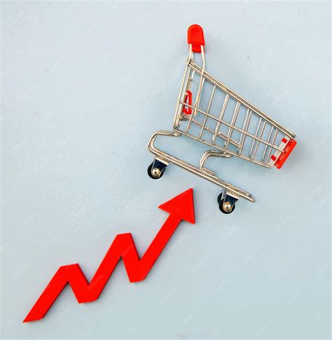 Premium Photo | Groceries price up food rising cost shopping cart and ...