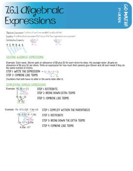 7 Grade Math Notes 的图像结果