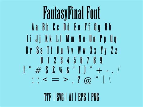 Fantasyfinal Font Ttf Svg Eps Png Cricut - Etsy Canada