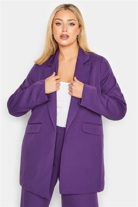Plus Size Purple Tailored Blazer | Yours Clothing
