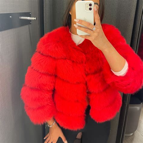 ‘FASHION WEEK’ Faux Fur Coat - Red – Bella Luxe