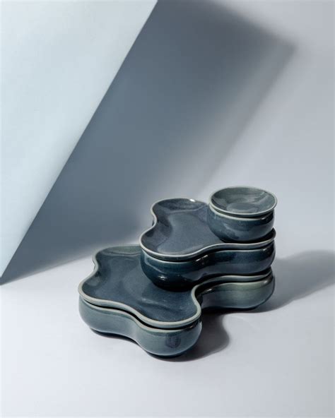 Pivot Big (6 Pieces) Serving Set Stoneware Ceramic Midnight Blue - Ware ...