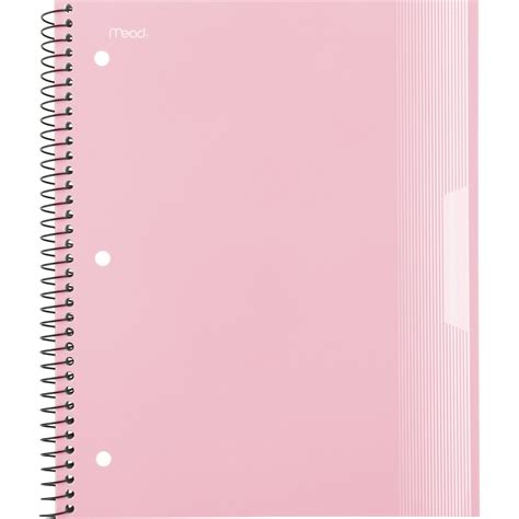 Mead Spiral Notebook, 3 Subject, College Ruled, Plastic Cover, 8.5" x ...