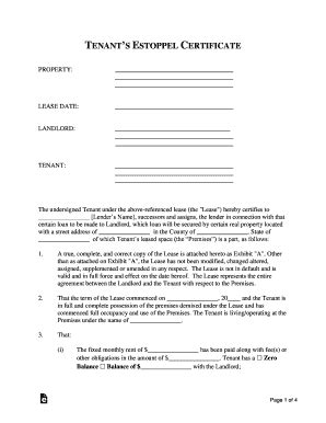 Fillable Online Estoppel Letter - Agreement Forms Fax Email Print ...