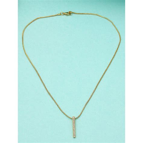 Buy Estele Gold Plated Crystal Bar Designer Pendant with Crystals for ...