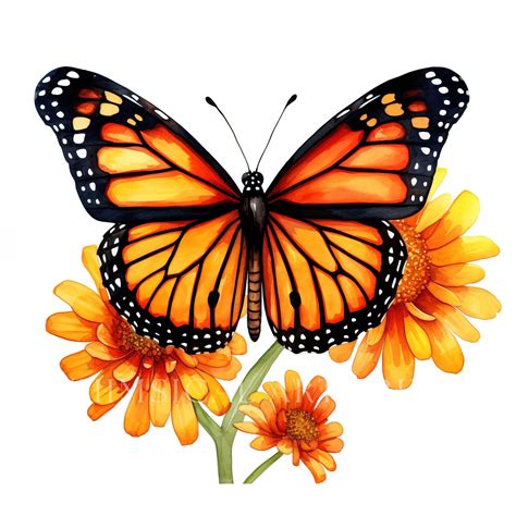 Monarch Butterfly Clipart Close-up Watercolor Clipart - Etsy