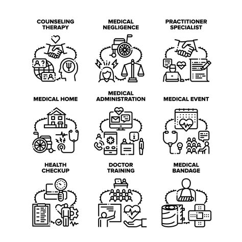Bilan de santé Set Icônes Illustrations vectorielles | Vecteur Premium