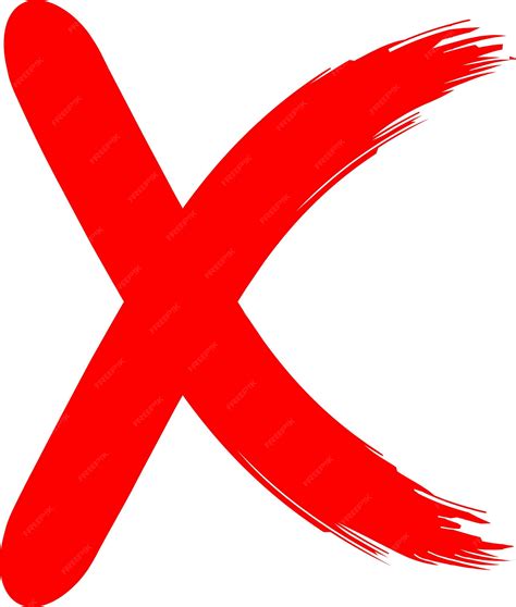 Premium Vector | Red cross sign reject cross hand drawn calligraphic brush