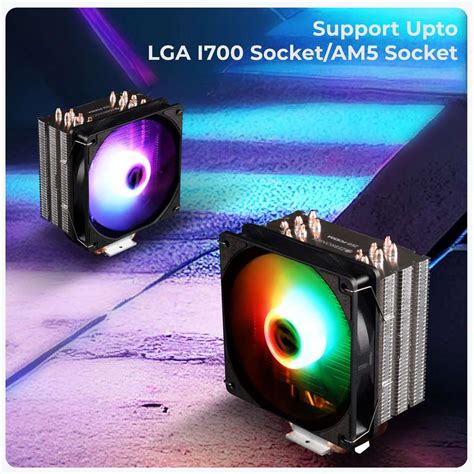 ZEBRONICS Zeb-FC630A Tower Cooler 120mm RGB Fan 6 Copper Heat Pipes ...