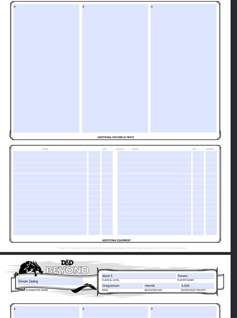 Can I download a blank character sheet like the one you get when you ...