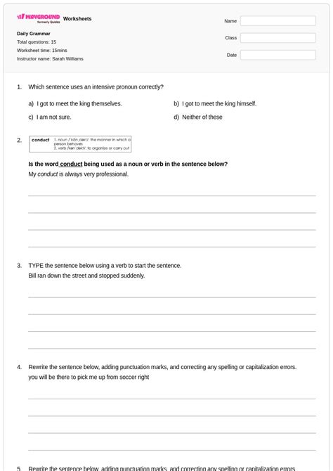 50+ Grammar worksheets for Class 11 on Wayground | Free & Printable