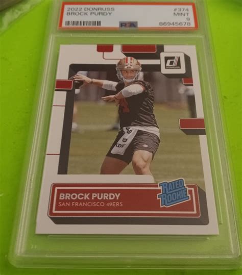 2022 Brock Purdy Donruss Rated Rookie NFL ROOKIE Card #374 PSA 9 MINT ...