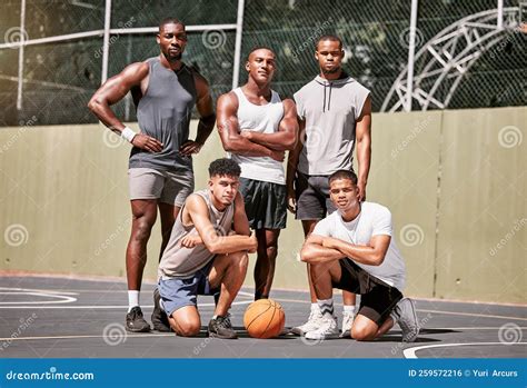 Basketball Player, Group and Team in Portrait on Basketball Court for ...