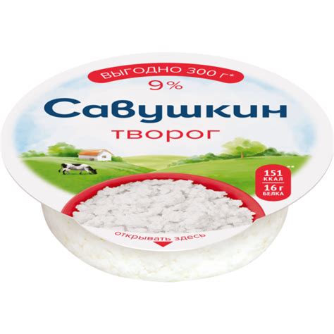 Творог «Савушкин» классический, 9%, 300 г купить в Минске: недорого в ...