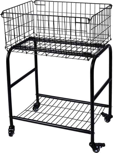Buy Rolling Laundry Basket with Wheels,Metal cart for Garment Storage ...