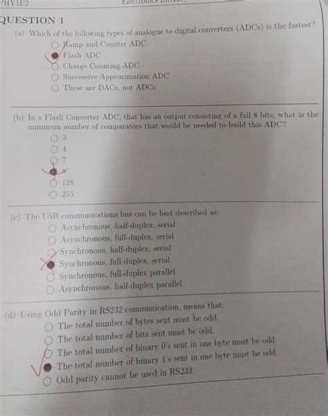 question 1 a which of the following types of analogue to digital ...
