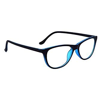 Peter Jones Medium Matte Black/Blue Cateye Optical Frame for Women ...
